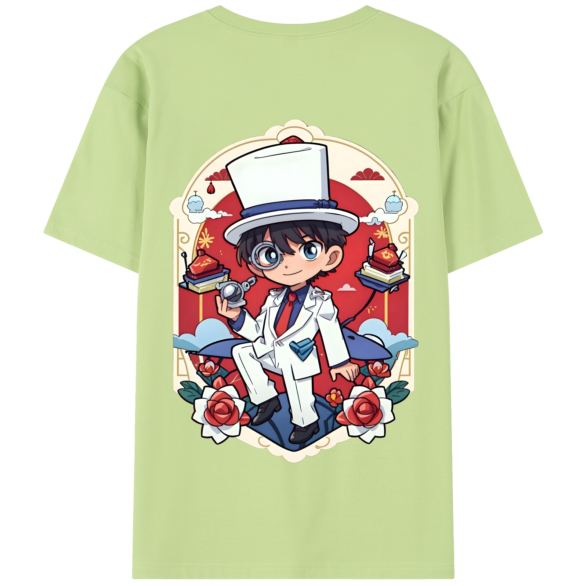 （画像用） 名探偵コナン くろば かいと Detective Conan Kuroba Kaito 綿100％半袖Tシャツ（背面プリント）
